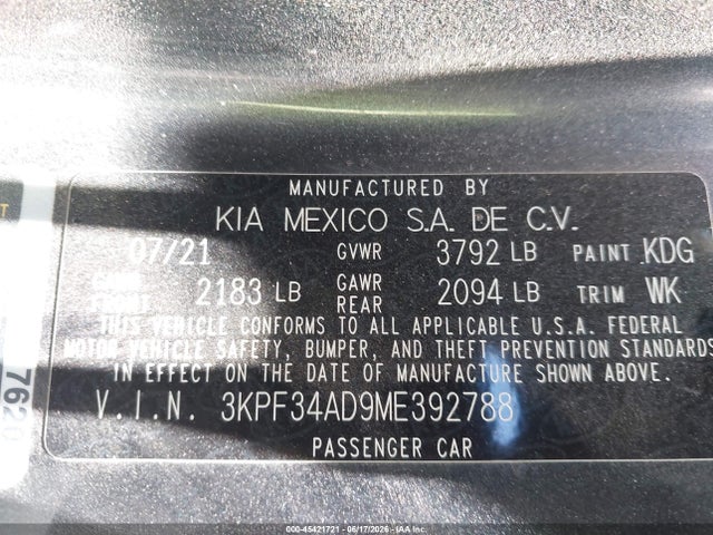 KIA Forte Gt-line 2021 3KPF34AD9ME392788 Image 9