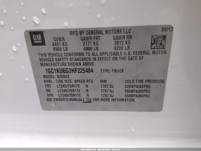 1GC1KUEG3HF225484 Chevrolet Silverado 2500hd Work Truck