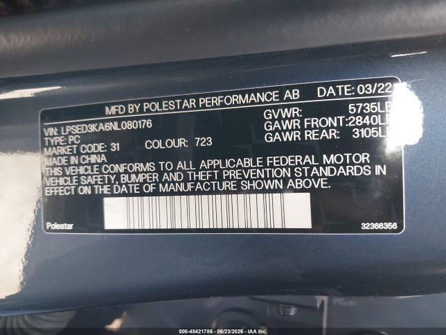 Polestar 2 Long Range Dual Motor 2022 LPSED3KA6NL080176 Image 9