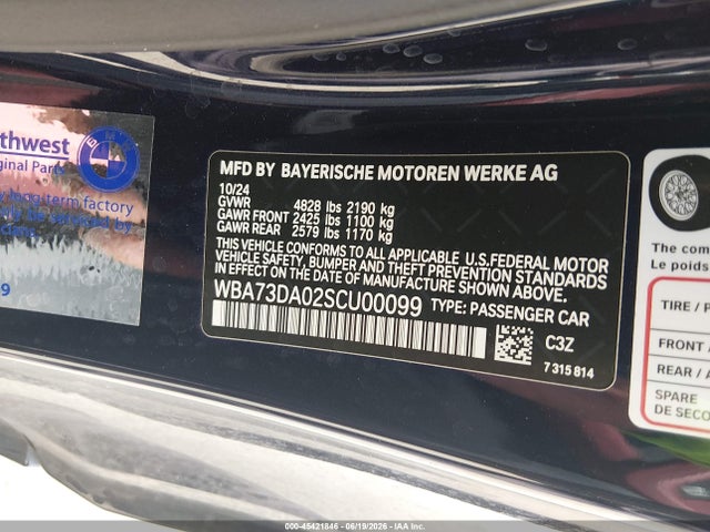 BMW M440I 2025 WBA73DA02SCU00099 Image 9