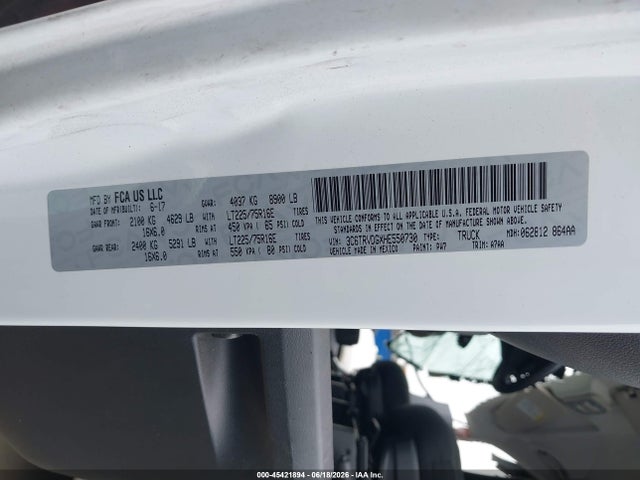 3C6TRVDGXHE550730 RAM Promaster 2500 High Roof 159 Wb