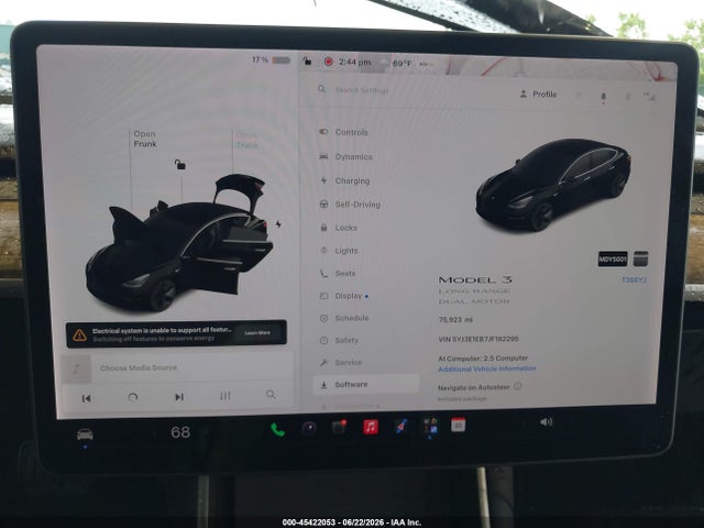 Продажа на аукционе авто 2018 Tesla Model 3 Long Range/performance, vin: 5YJ3E1EB7JF182295, номер лота: 45422053