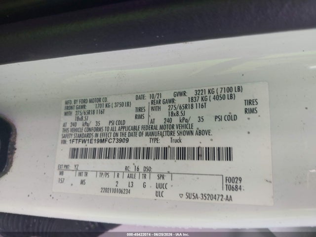 Ford F-150 Xlt 2021 1FTFW1E19MFC73909 Image 9