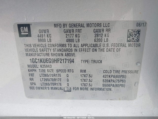 1GC1KUEG9HF217194 Chevrolet Silverado 2500hd Work Truck
