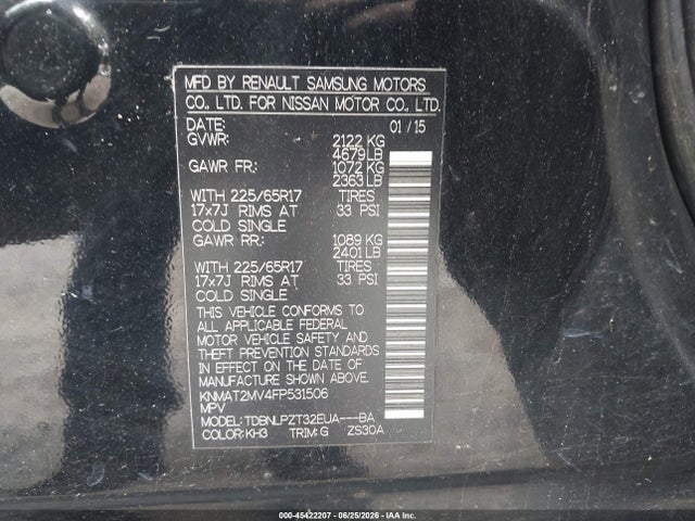 Nissan ROGUE S 2015 KNMAT2MV4FP531506 Image 9