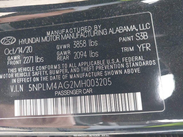 Hyundai ELANTRA SEL 2021 5NPLM4AG2MH003205 Image 9