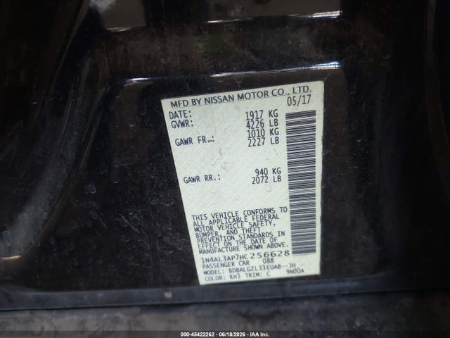 Nissan Altima 2.5 S 2017 1N4AL3AP7HC256628 Image 9