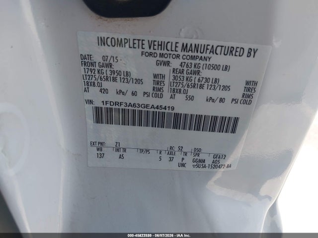 Ford F-350 Xl 2016 1FDRF3A63GEA45419 Image 9