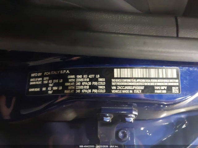 Aukcja sprzedaży 2018 Jeep Renegade Altitude Fwd, vin: ZACCJABB2JPH30597, numer aukcji: 45422333
