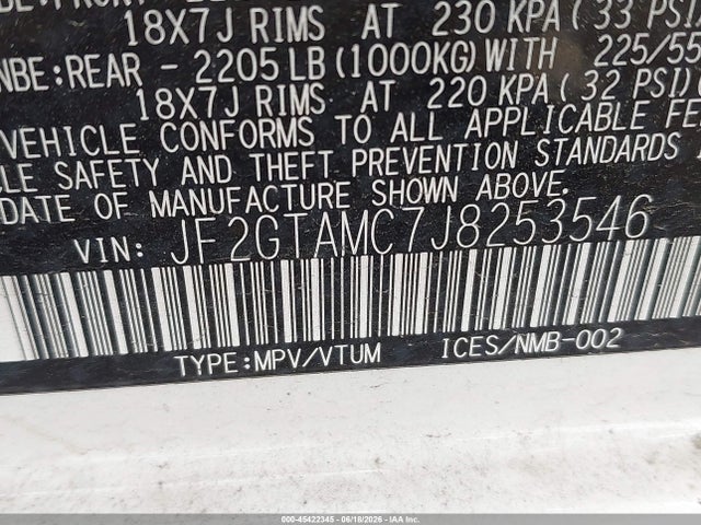 JF2GTAMC7J8253546 Subaru Crosstrek 2.0i Limited
