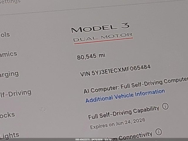 Aukcja sprzedaży 2021 Tesla Model 3 Performance Dual Motor All-wheel Drive, vin: 5YJ3E1ECXMF065484, numer aukcji: 45422375