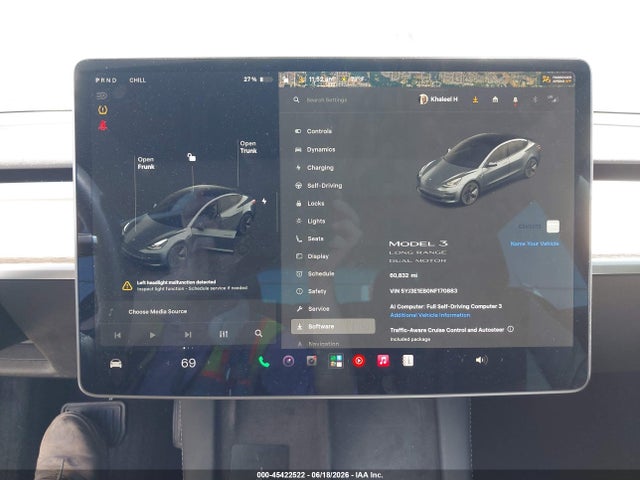 5YJ3E1EB0NF170883 Tesla Model 3 Long Range Dual Motor All-wheel Drive