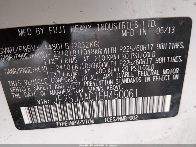 Subaru Forester 2.5i 2014 JF2SJAAC1EH450061 Image 9