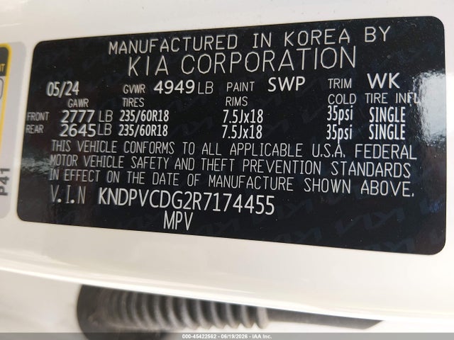 Auction sale of the 2024 Kia Sportage Hybrid Ex, vin: KNDPVCDG2R7174455, lot number: 45422562