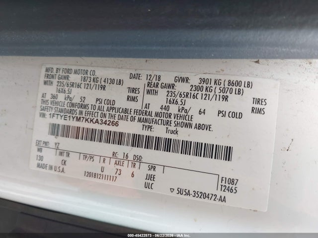 Ford Transit-150 2019 1FTYE1YM7KKA34266 Image 9