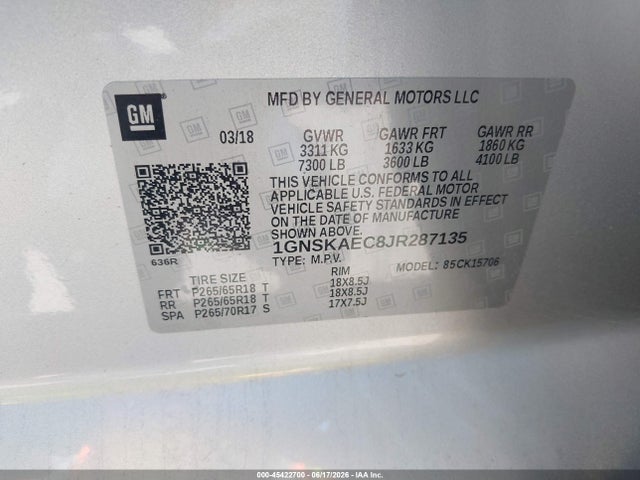 Chevrolet Tahoe Ls 2018 1GNSKAEC8JR287135 Image 9