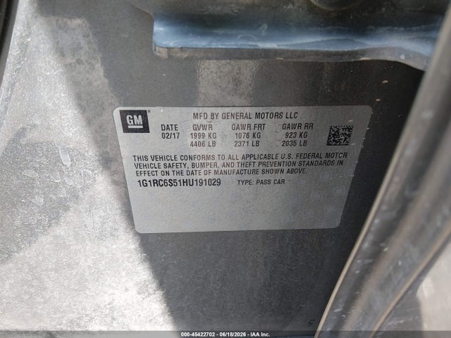 Chevrolet VOLT LT 2017 1G1RC6S51HU191029 Image 9