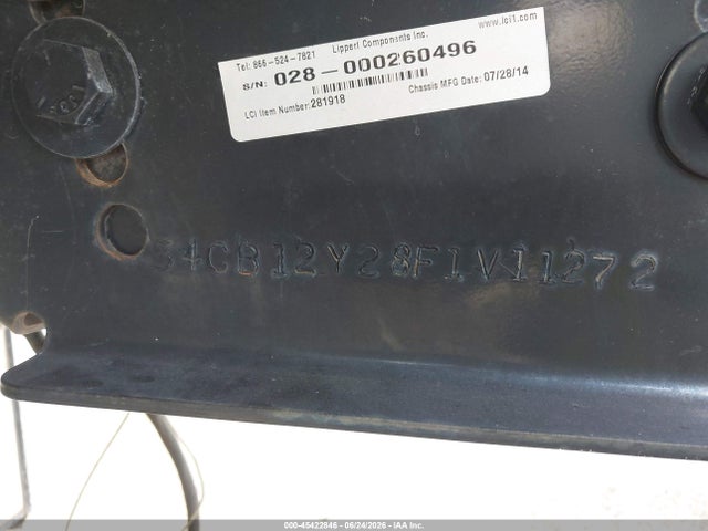 45422846 :رقم المزاد ، 54CB12Y28F1V11272 vin ، 2015 Winnebago Voyage مزاد بيع