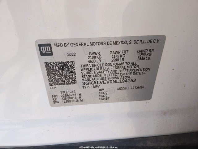 Продаж на аукціоні авто 2022 Gmc Terrain Awd Slt, vin: 3GKALVEV0NL194153, номер лоту: 45422864