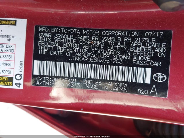 Toyota COROLLA IM 2017 JTNKARJE8HJ551203 Image 9