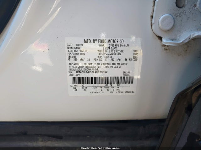 Ford Police Interceptor Utility 2020 1FM5K8AB8LGB23857 Image 9
