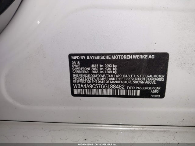 WBA4A9C57GGL88482 BMW 428i Gran Coupe