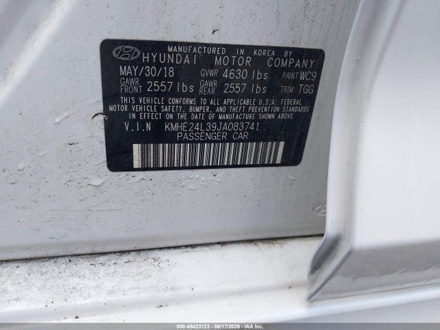 KMHE24L39JA083741 Hyundai Sonata Hybrid Se