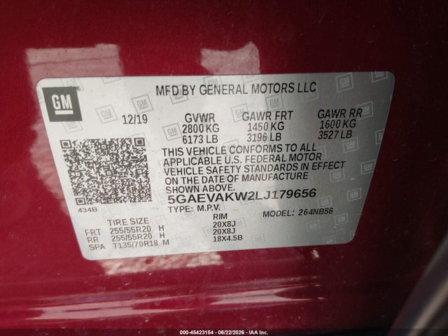 Aukcja sprzedaży 2020 Buick Enclave Awd Essence, vin: 5GAEVAKW2LJ179656, numer aukcji: 45423154