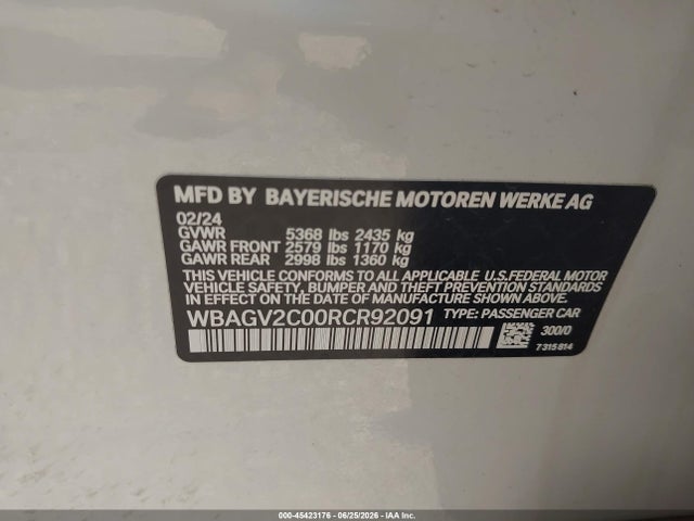BMW 840i Gran Coupe 2024 WBAGV2C00RCR92091 Image 9