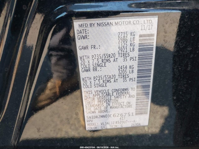 Nissan Pathfinder Platinum 2018 5N1DR2MN0JC626751 Image 9