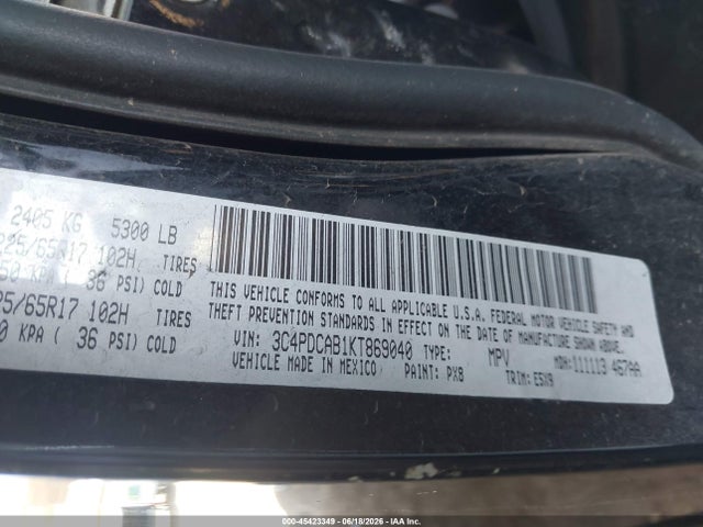 3C4PDCAB1KT869040 Dodge Journey Se Value Package
