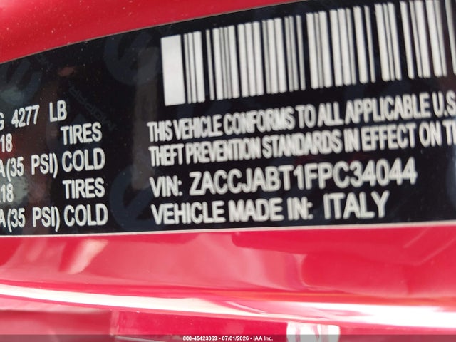 ZACCJABT1FPC34044 Jeep Renegade Latitude