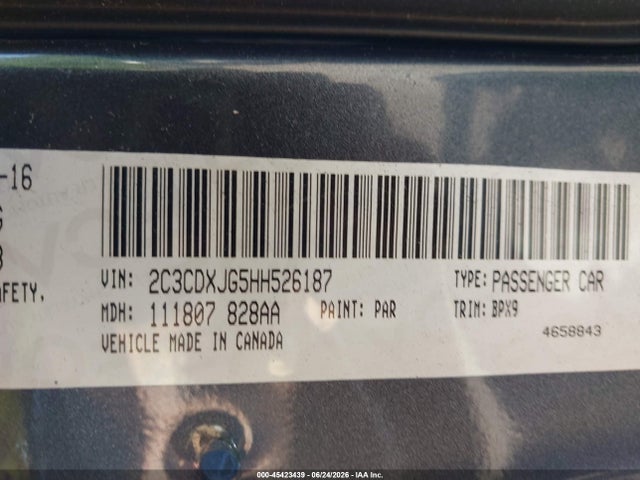 Продаж на аукціоні авто 2017 Dodge Charger Sxt Awd, vin: 2C3CDXJG5HH526187, номер лоту: 45423439