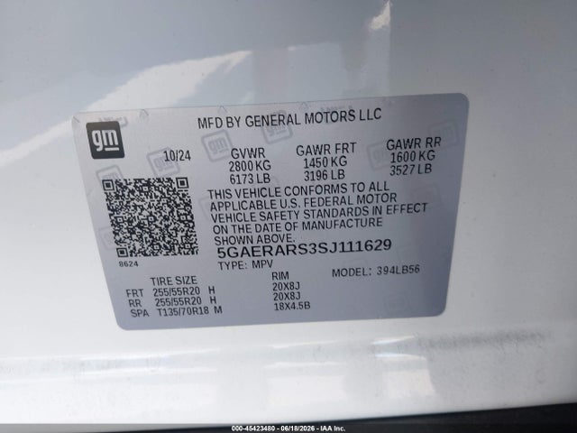 Aukcja sprzedaży 2025 Buick Enclave Preferred Fwd, vin: 5GAERARS3SJ111629, numer aukcji: 45423480
