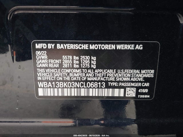 BMW M550 I Xdrive 2022 WBA13BK03NCL06813 Image 9