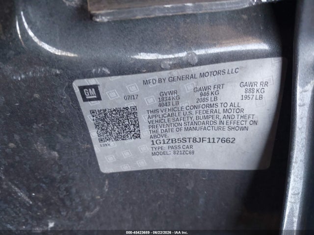 1G1ZB5ST8JF117662 Chevrolet Malibu 1ls