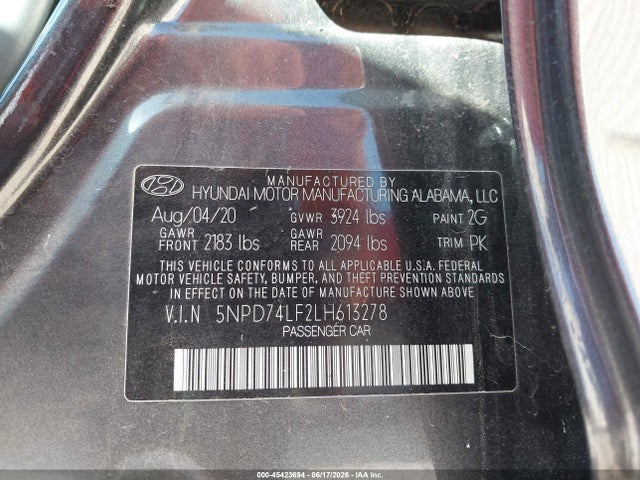 Hyundai ELANTRA SE 2020 5NPD74LF2LH613278 Image 9