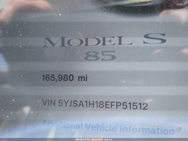 Tesla MODEL S 2014 5YJSA1H18EFP51512 Image 27