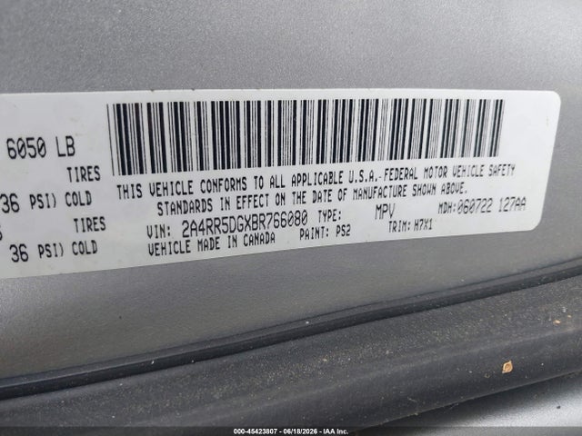 Aukcja sprzedaży 2011 Chrysler Town & Country Touring, vin: 2A4RR5DGXBR766080, numer aukcji: 45423807