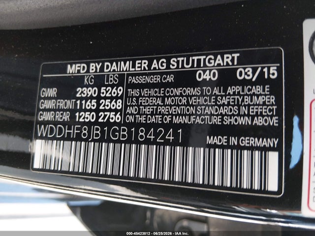 Продаж на аукціоні авто 2016 Mercedes-benz E 350 4matic, vin: WDDHF8JB1GB184241, номер лоту: 45423812