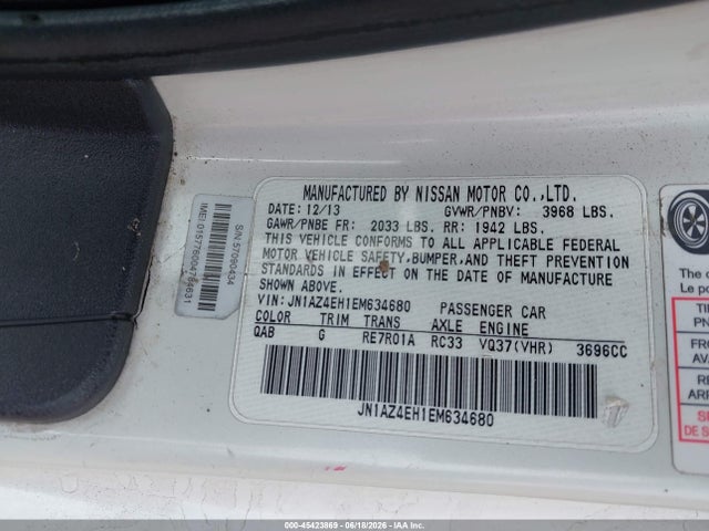 JN1AZ4EH1EM634680 Nissan 370Z