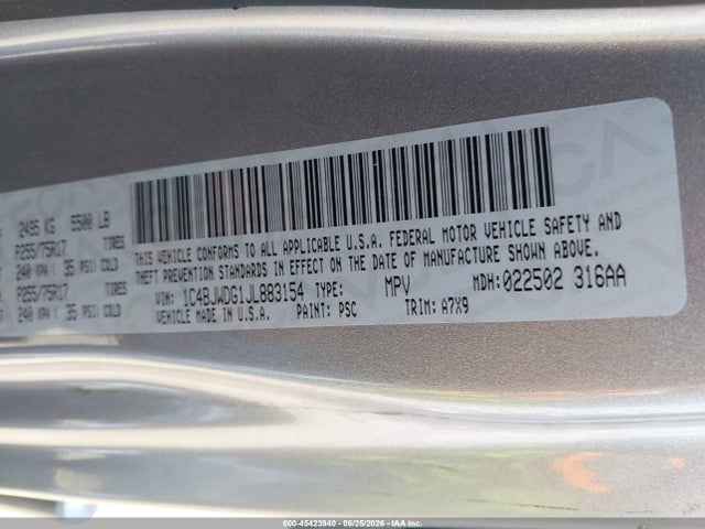 1C4BJWDG1JL883154 Jeep Wrangler Jk Unlimited Sport S 4x4