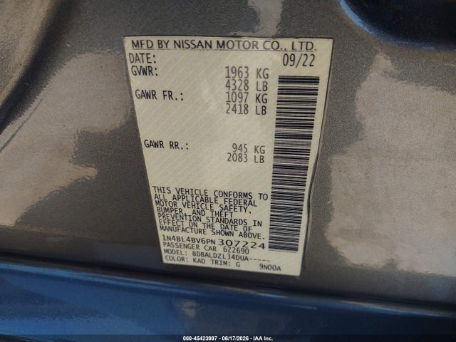 1N4BL4BV6PN307224 Nissan Altima S Fwd
