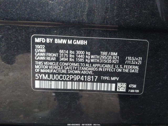 BMW X5 M 2023 5YMJU0C02P9P41817 Image 9