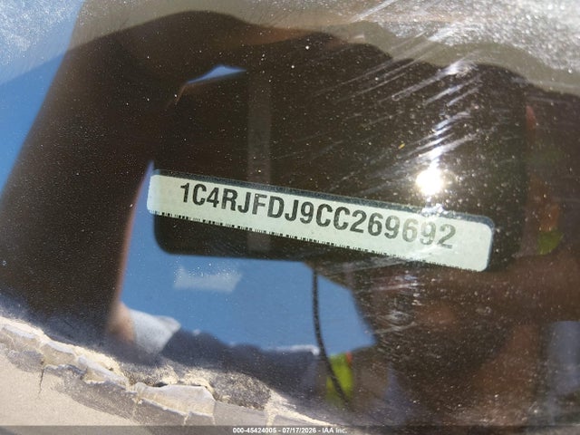 45424005 :رقم المزاد ، 1C4RJFDJ9CC269692 vin ، 2012 Jeep Grand Cherokee Srt8 مزاد بيع