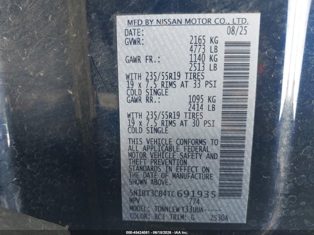 Nissan Rogue Sl 2026 5N1BT3CB4TC691935 Image 9