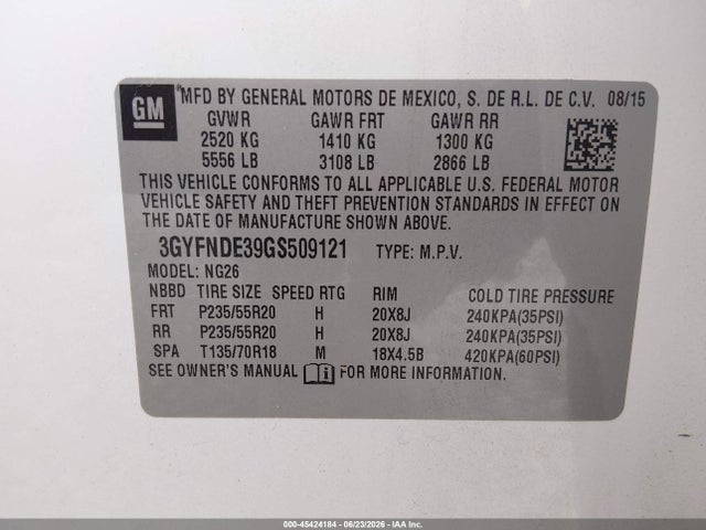 Cadillac Srx Premium Collection 2016 3GYFNDE39GS509121 Image 9