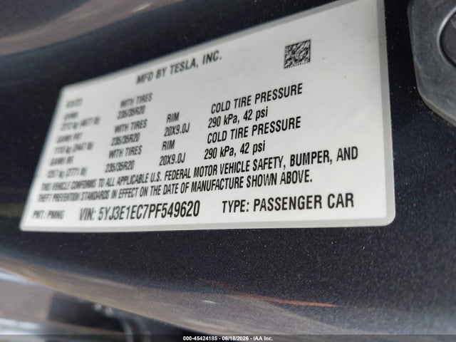 Продажа на аукционе авто 2023 Tesla Model 3 Performance Dual Motor All-wheel Drive, vin: 5YJ3E1EC7PF549620, номер лота: 45424185