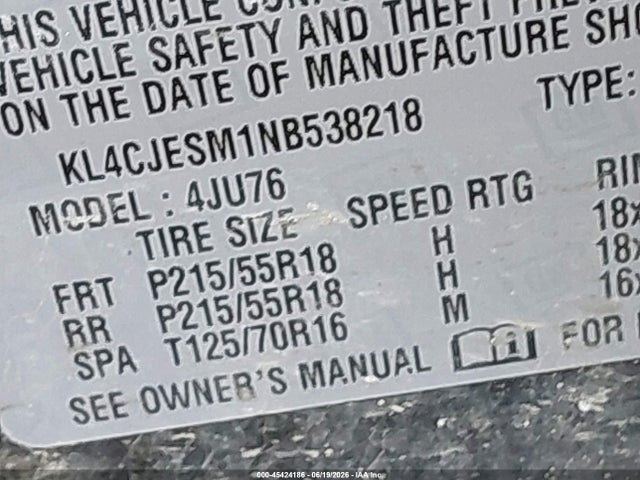 Продажа на аукционе авто 2022 Buick Encore Awd Preferred, vin: KL4CJESM1NB538218, номер лота: 45424186