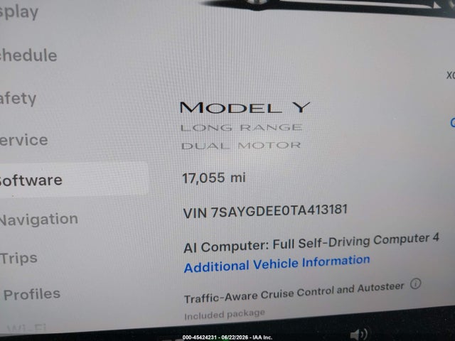 Продаж на аукціоні авто 2026 Tesla Model Y All-wheel Drive/long Range Launch Series/premium All-wheel Drive, vin: 7SAYGDEE0TA413181, номер лоту: 45424231